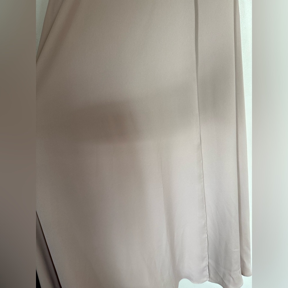 Crepe-Back Satin One-Shoulder Dress - Biscotti - 6 - Picture 7 of 13